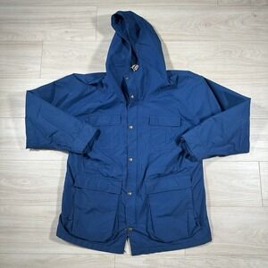 Vintage LL Bean Baxter State Parka Men's Large Blue Hooded Jacket Coat 90s Nylon